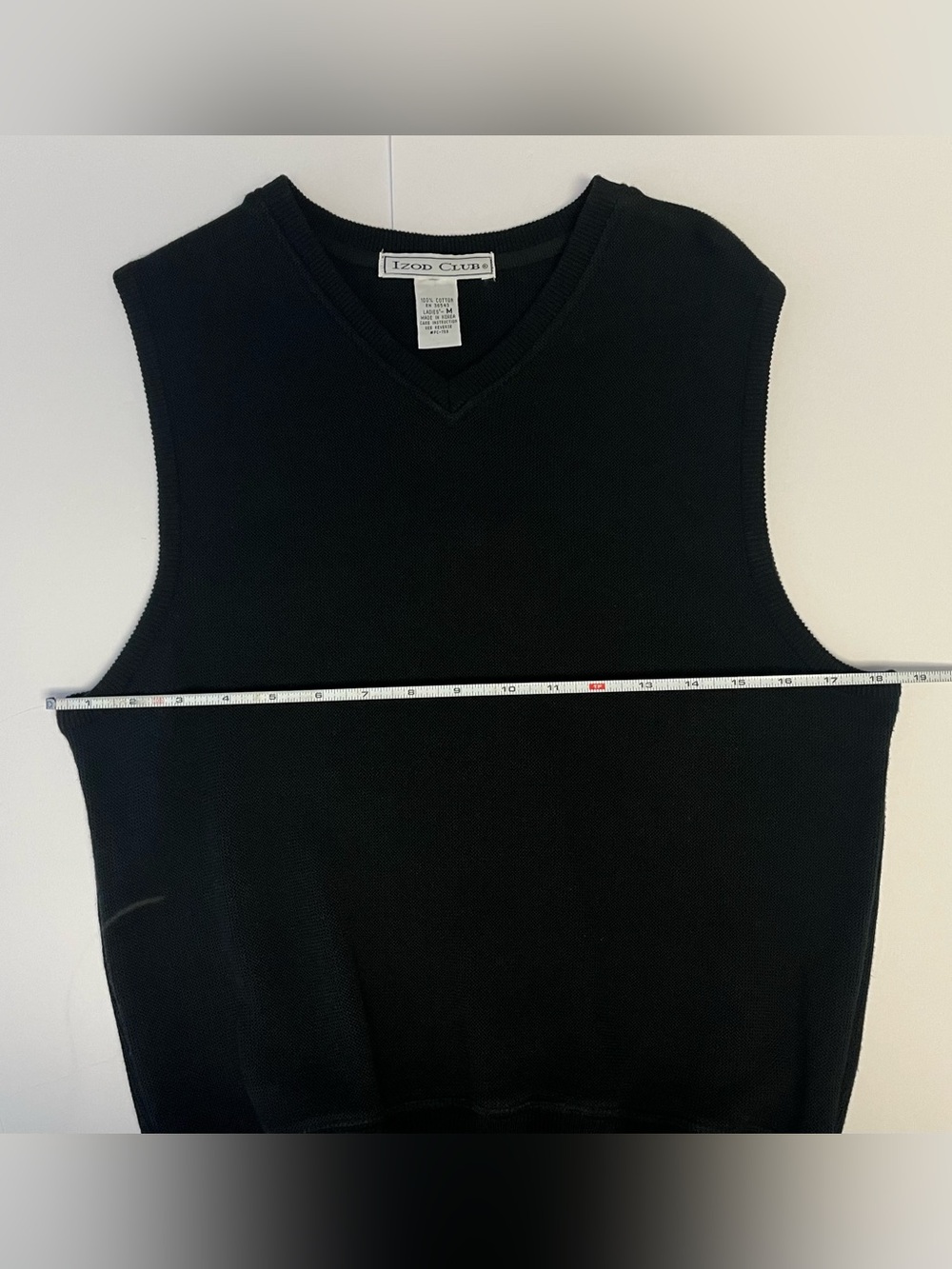 Vintage Golf Womens Sweater Vest Black V-Neck Sleeveless Medium Izod Club - Picture 5 of 6